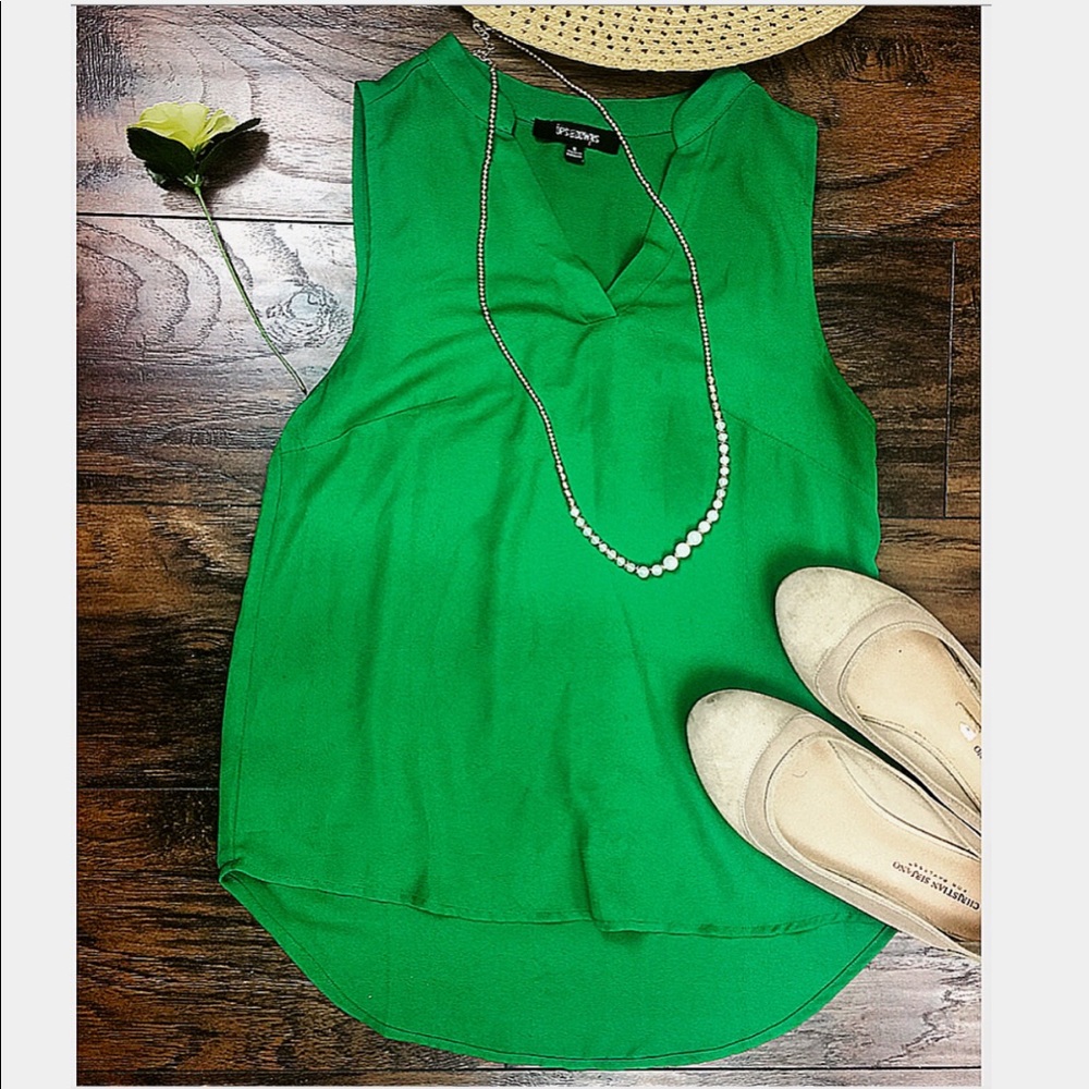 Basic Vibrant Green Tank Top Size S